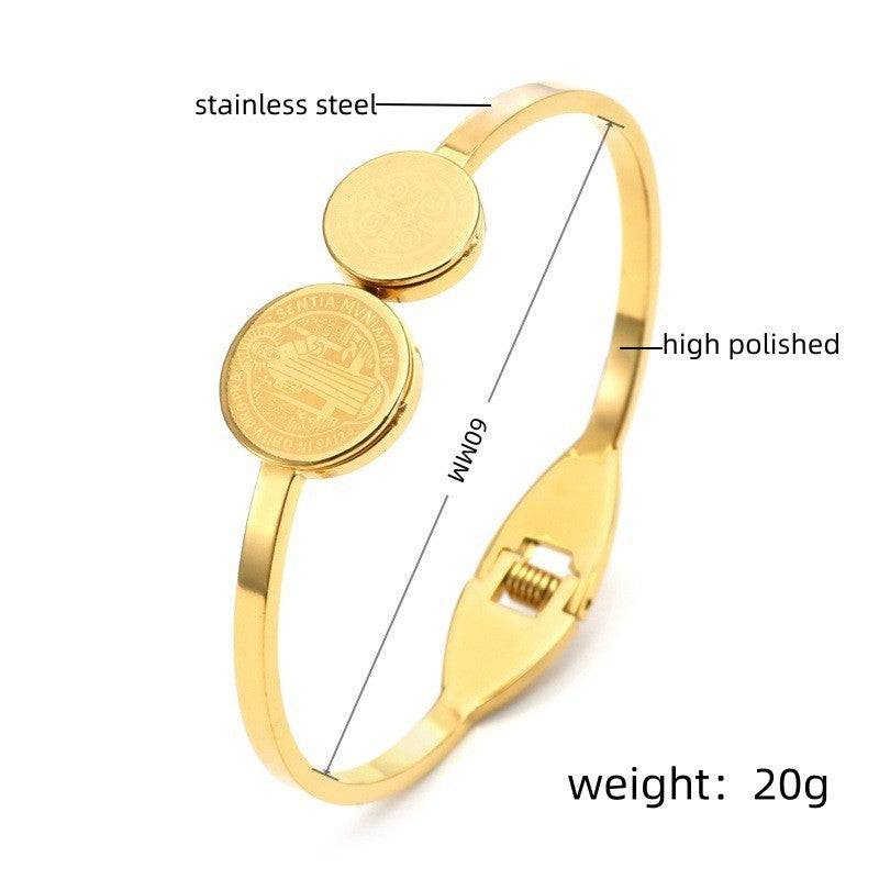 Father Titanium Steel Design Elegant Gold-plated Bracelets