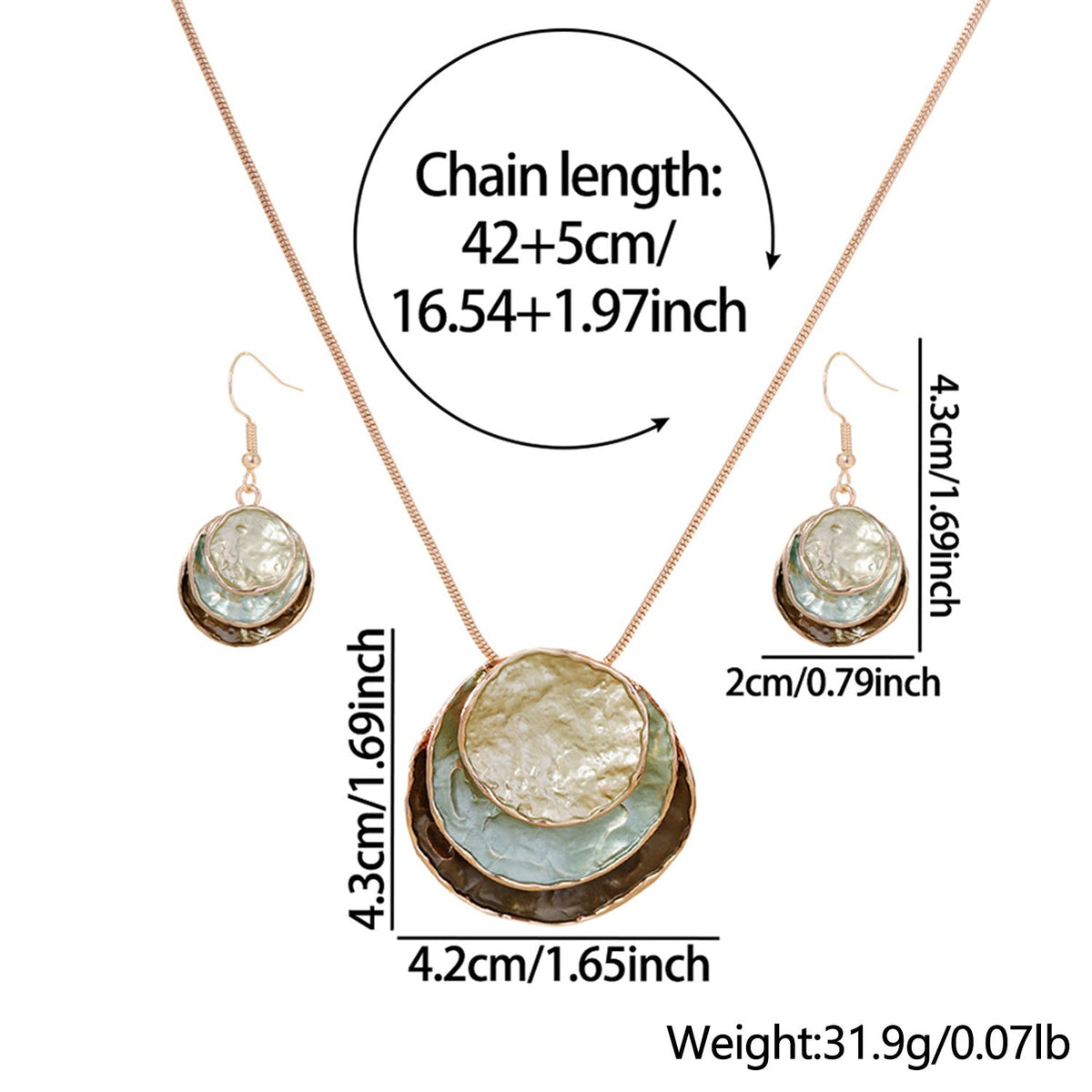 Women's Fashion Bohemian Enamel Geometric Round Party Jewelry Set