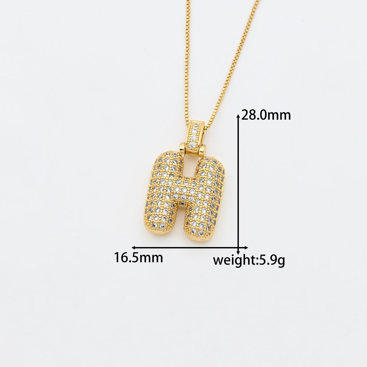Micro Inlay Hip Hop Letters English Pendant