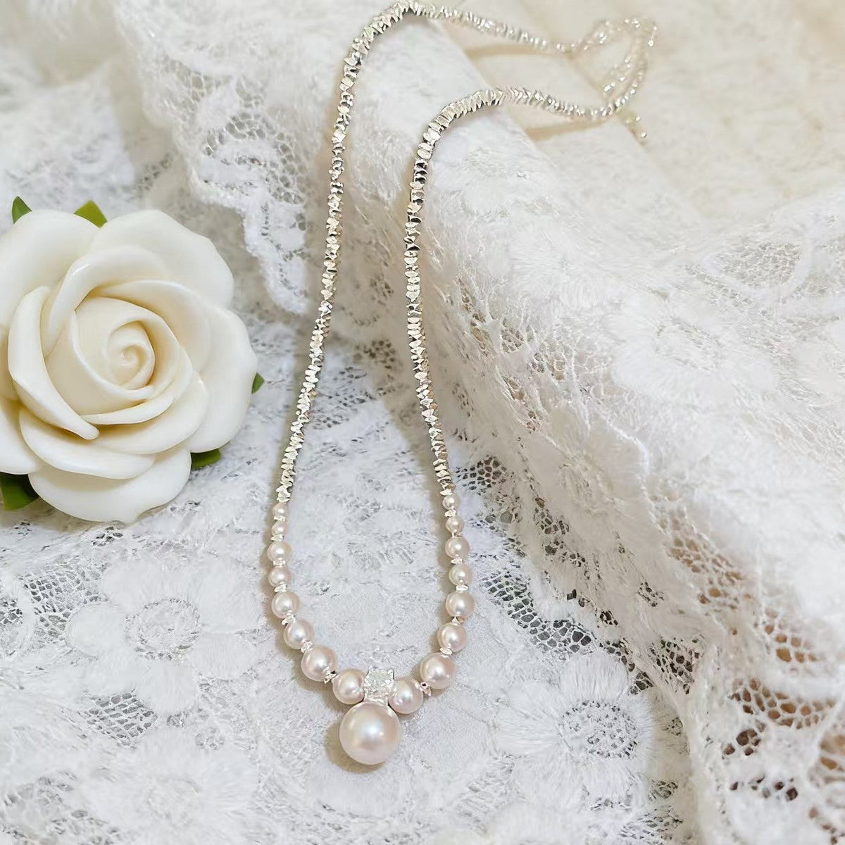 Pieces Of Sier Clavicle Chain Valentine's Day Necklace