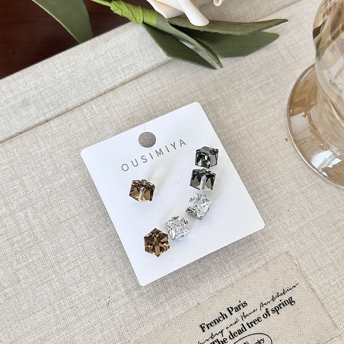 Micro Diamond Zircon Simple Niche Temperament Earrings