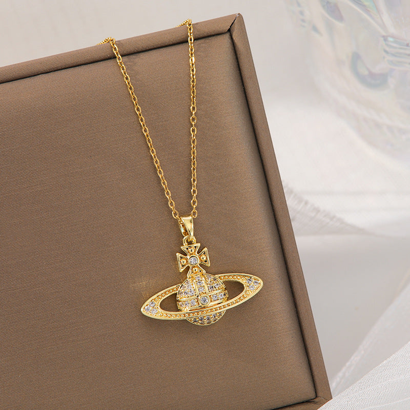Steel The Queen Mother Of West Classic Saturn Necklaces