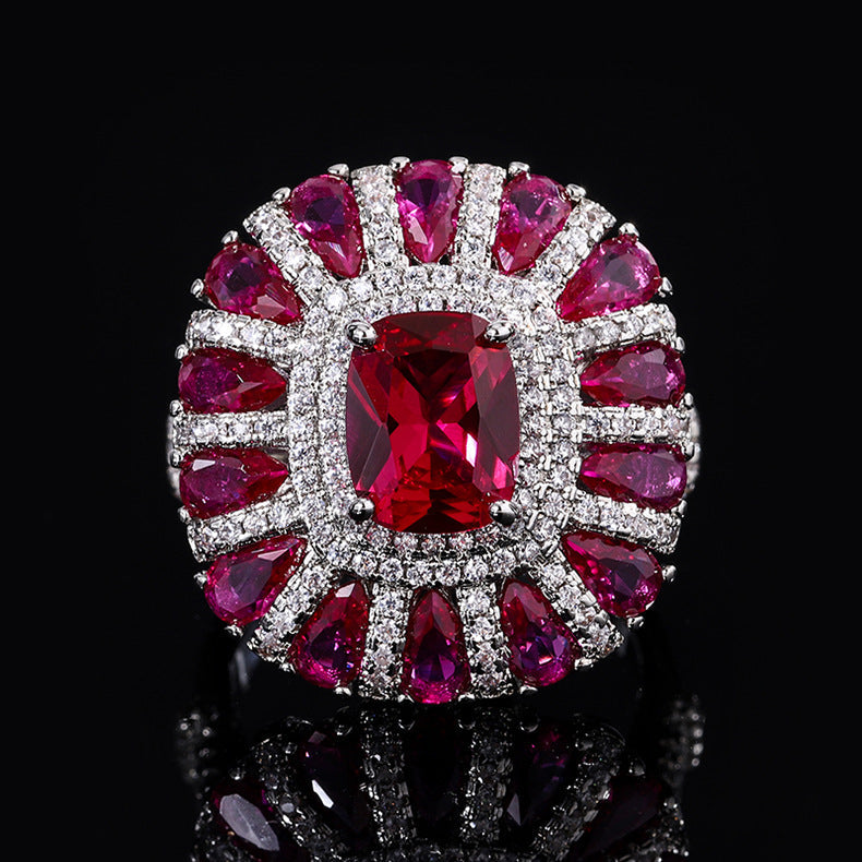 Women's With Ruby Cloisonne Vintage Luxury Jewelry Set