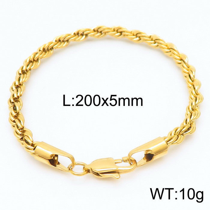 Men's Simple Buckle Hemp Flowers Chain Twisted String Fashion Bracelet