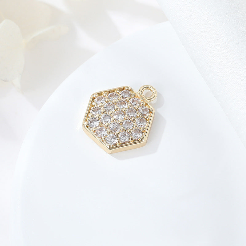 Copper Plating Zircon Small Cute Fishtail Pendants