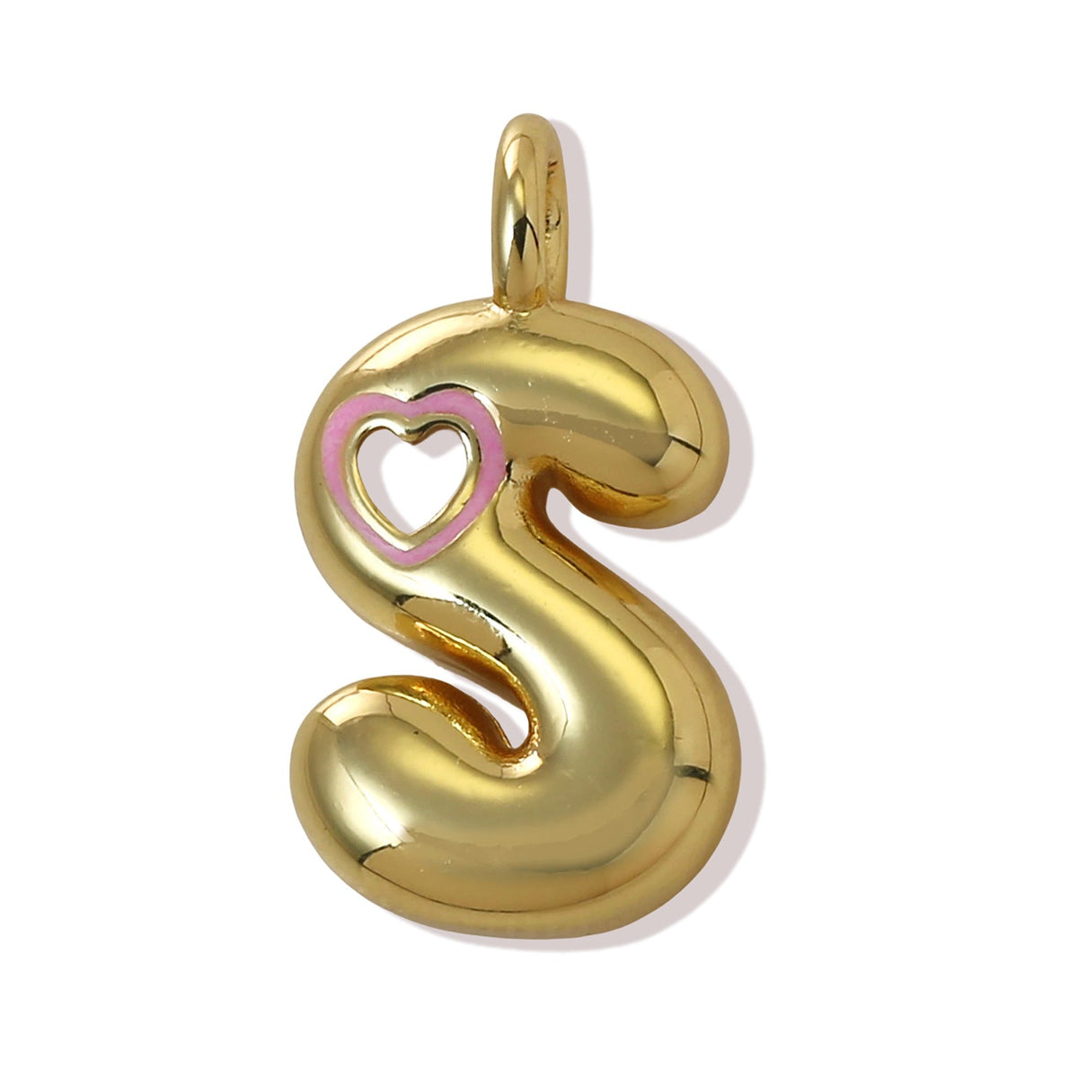 Xi English Letter Gold Simple Heart-shaped Pendant