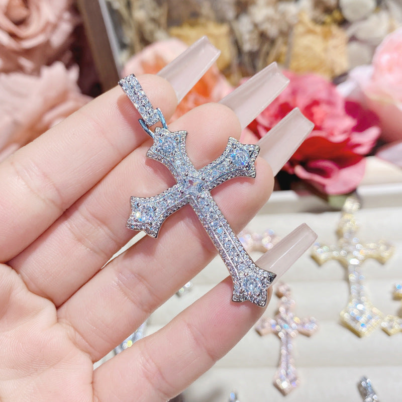 Full Diamond Cross Hip Hop Real Necklaces