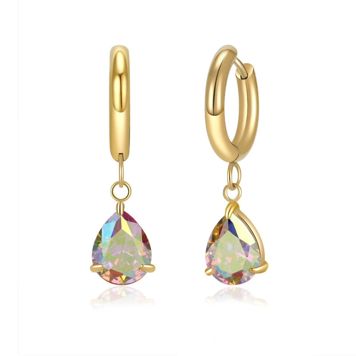 Titanium Steel Zircon Coil Small Ear Earrings