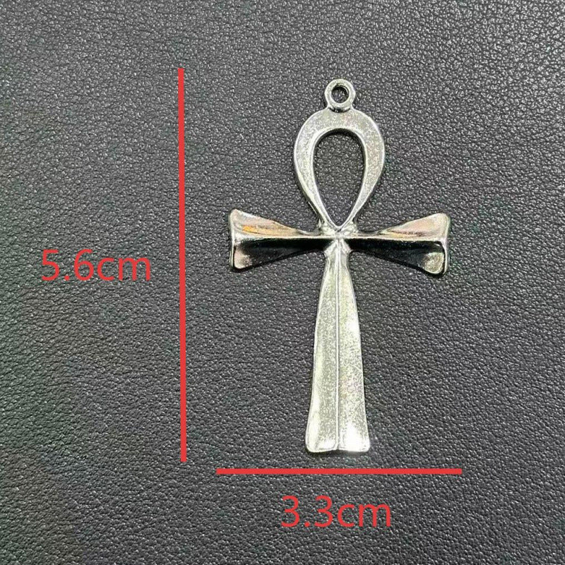 Men's Bow Glossy Ancient Egyptian Cross Zinc Pendant