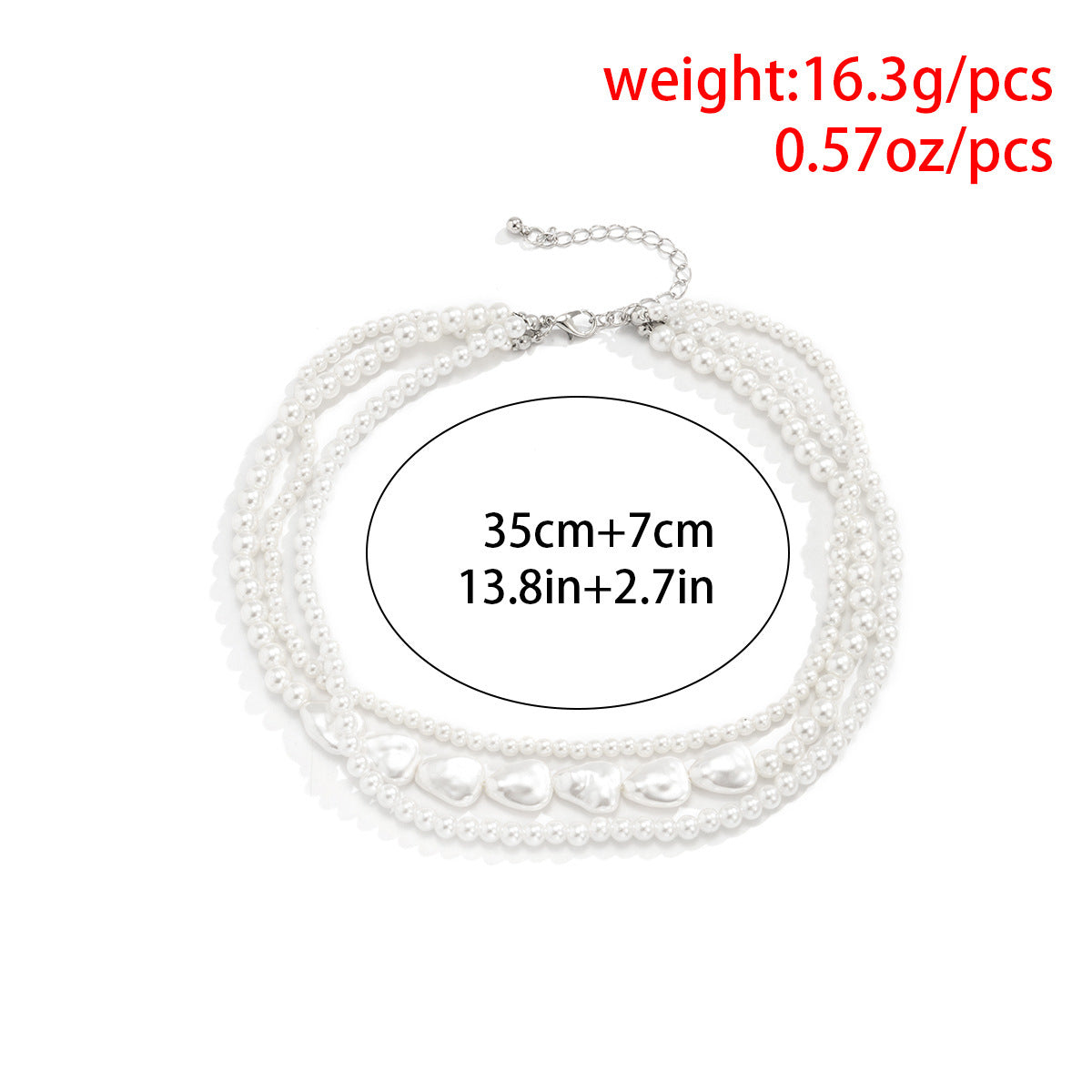 Woven Baroque Niche Round Beads Chain Necklaces