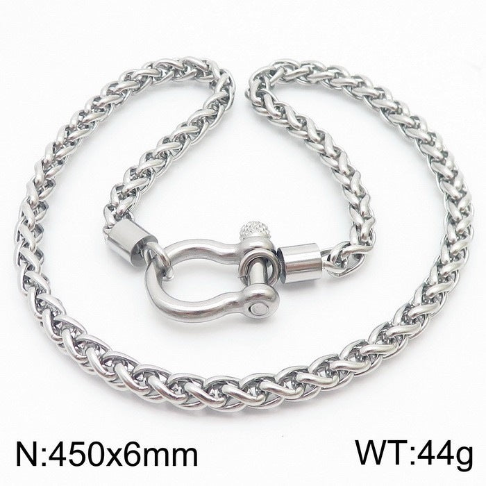 Women's Trendy Vachette Clasp Keel Chain Stainless Necklaces