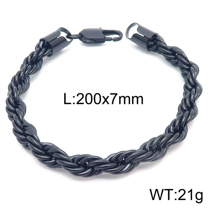 Men's Simple Buckle Hemp Flowers Chain Twisted String Fashion Bracelet