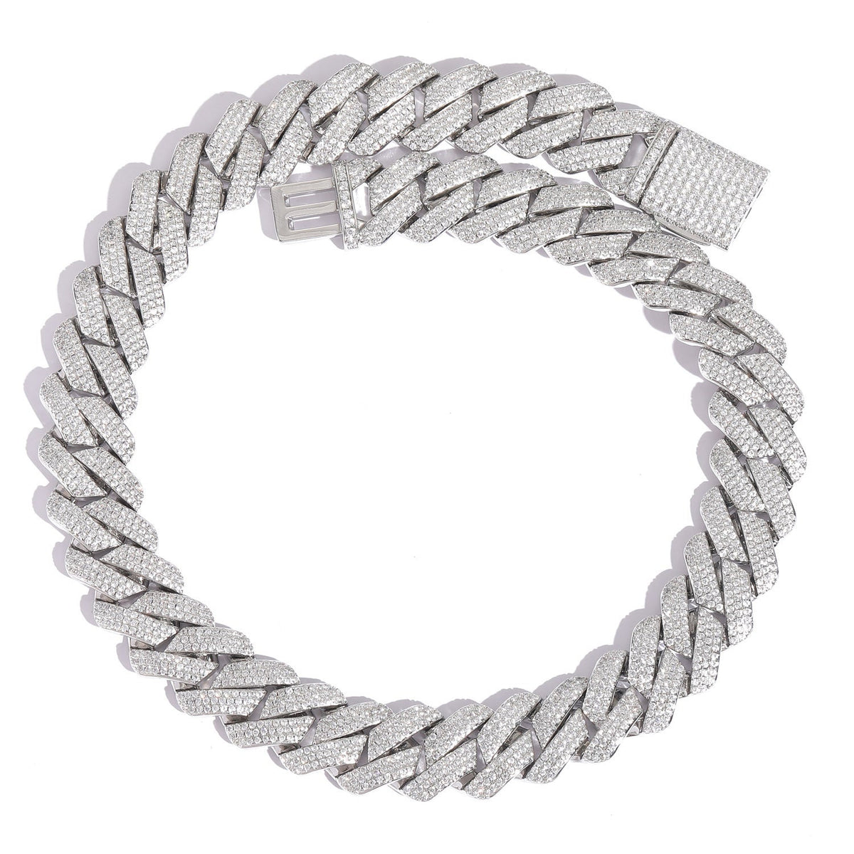 Men's Hip Hop Three Rows Zircon Cuban Link Chain Thick Necklaces