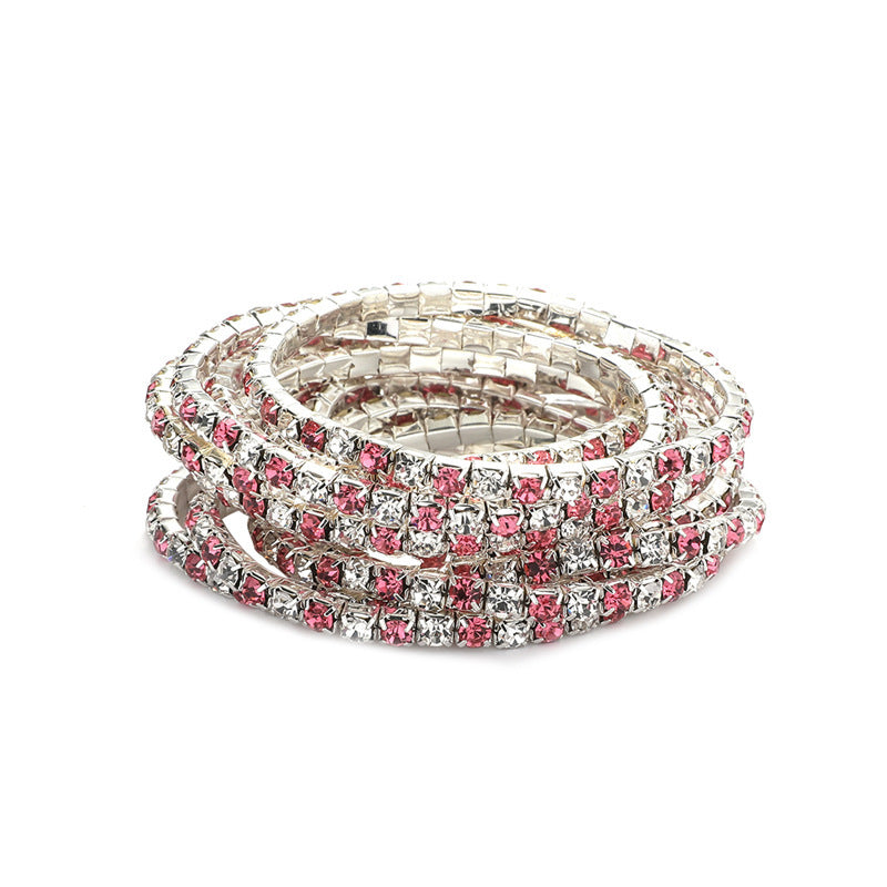 Rhinestone Stretch Bridal Korean Single Row Bracelet