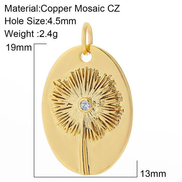 Cherry Bee Copper Animal Plant Golden Pendant