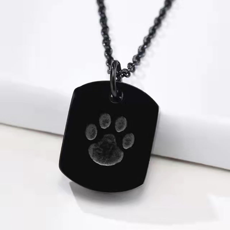 Titanium Steel Cinerary Casket Stainless Dog Pendants