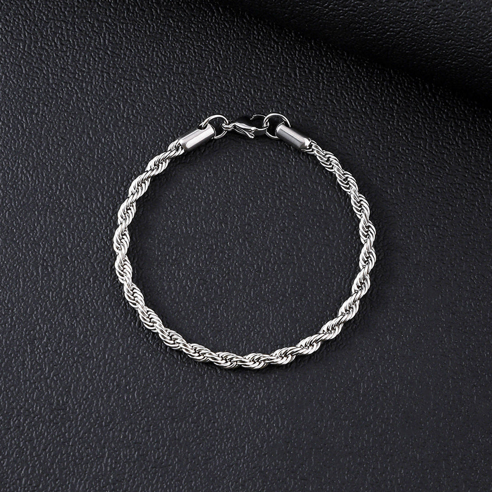 Stainless Steel Chain Cuban Fashion Trendy Cool Handsome Titanium Bracelet