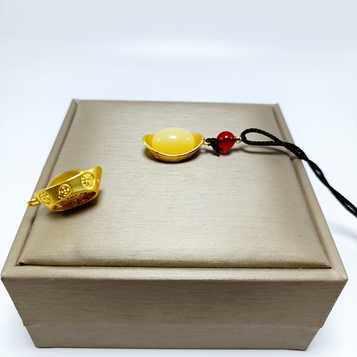 Red Bean Imitation Gold Ingot Fu Lu Necklaces