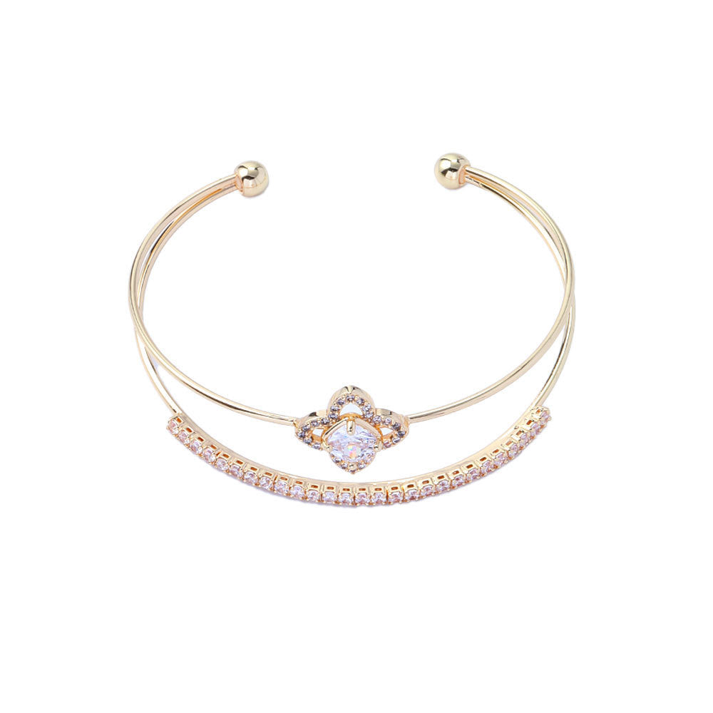Clover Style Light Luxury Simple Diamond High Sense Jewelry Set