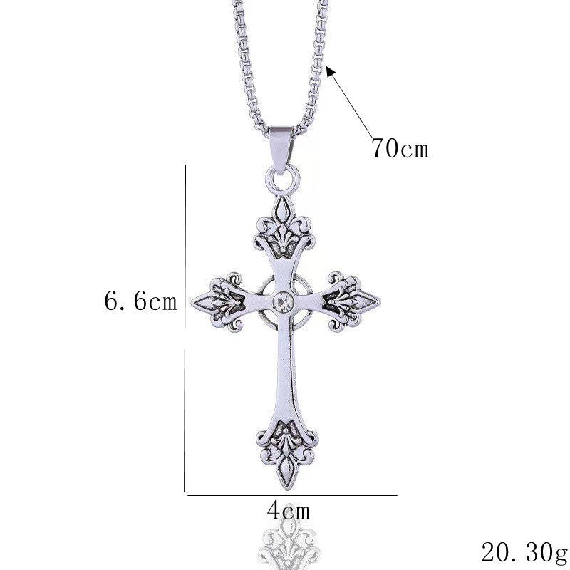 Cross Titanium Steel Light Luxury Minority Male Hip Hop Couple Pendants