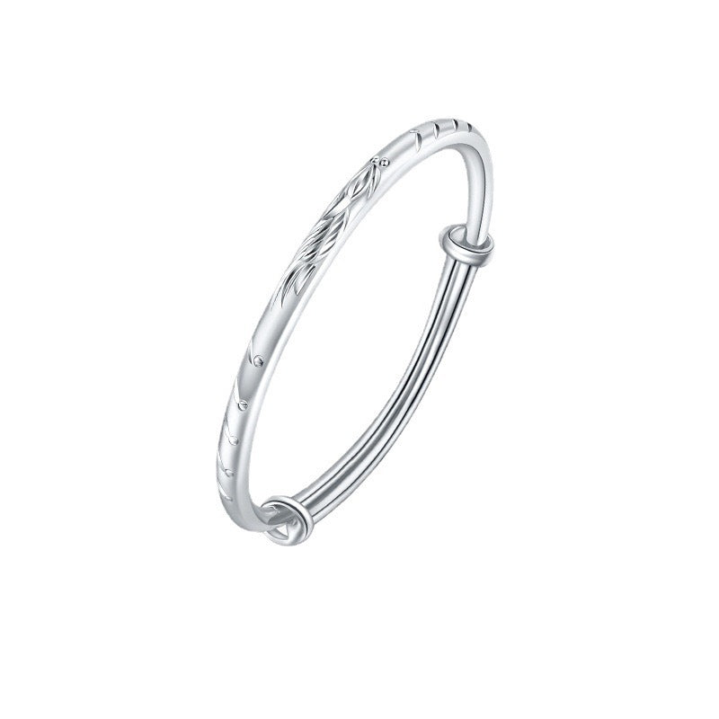 For Light Solid Polished Surface Carven Bracelet
