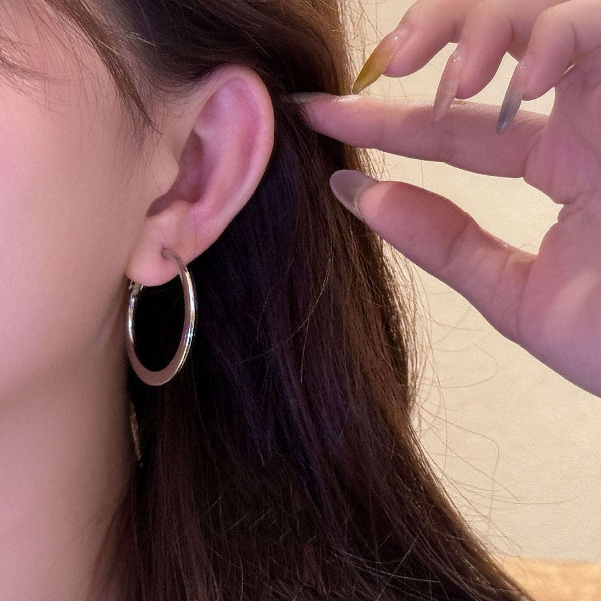 Trendy Elegant Circle Fashion Sier Cold Earrings