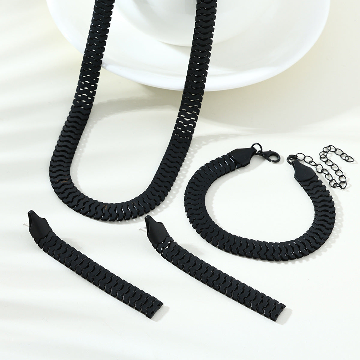 Plaid Eardrops Combination Suitable For Daily Jewelry Set