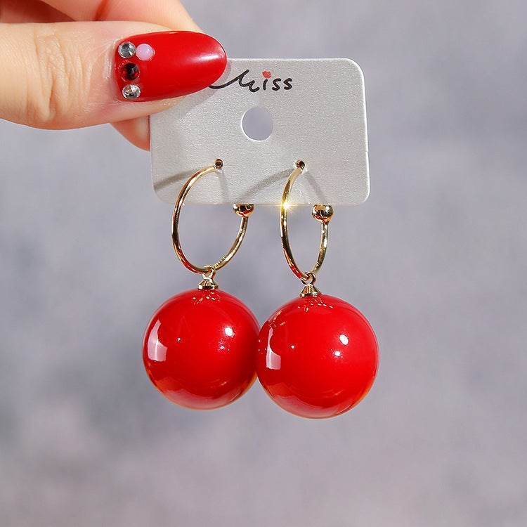 Sier Needle Big Pearl Advanced Atmosphere Beautiful Earrings