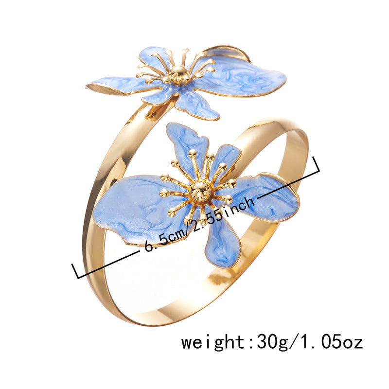 Personalized Metal Flower Oil Dripping Exquisite High-grade Light Bracelet