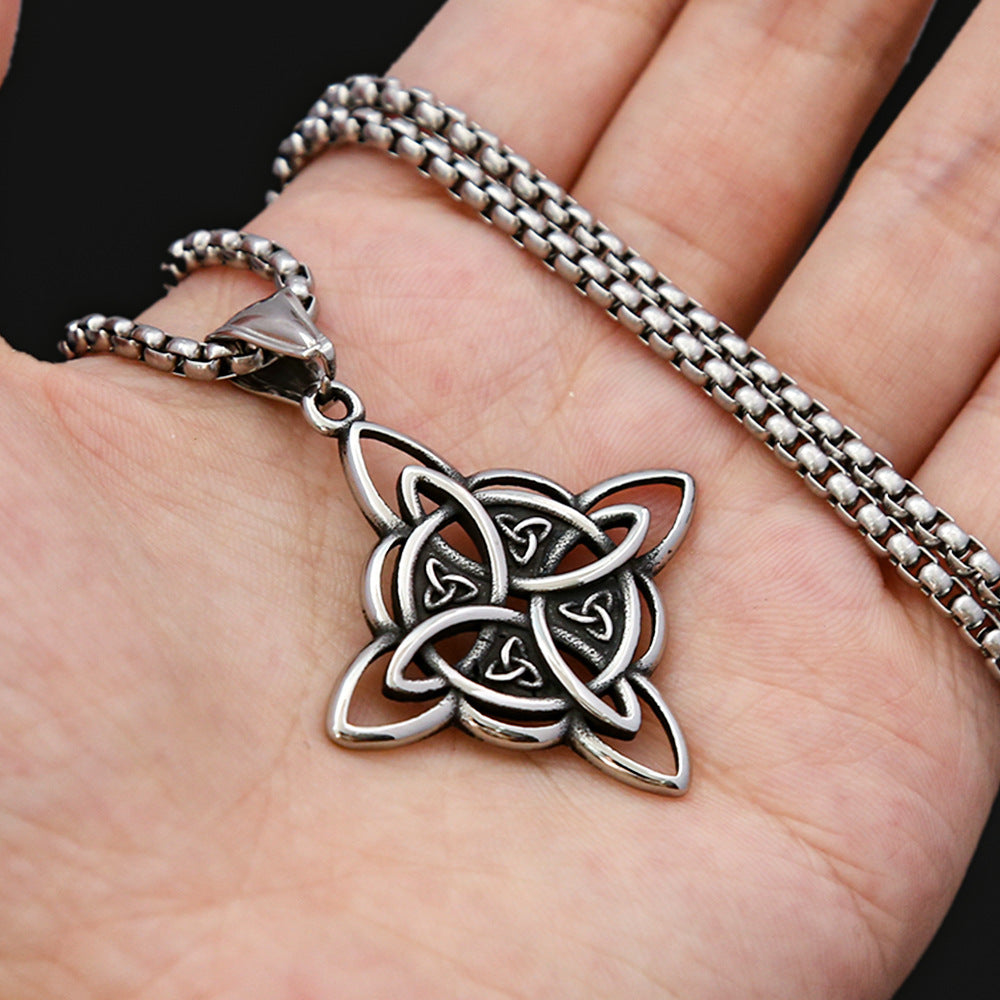 Men's Viking Celtic Knot Titanium Steel Fashion Retro Necklace