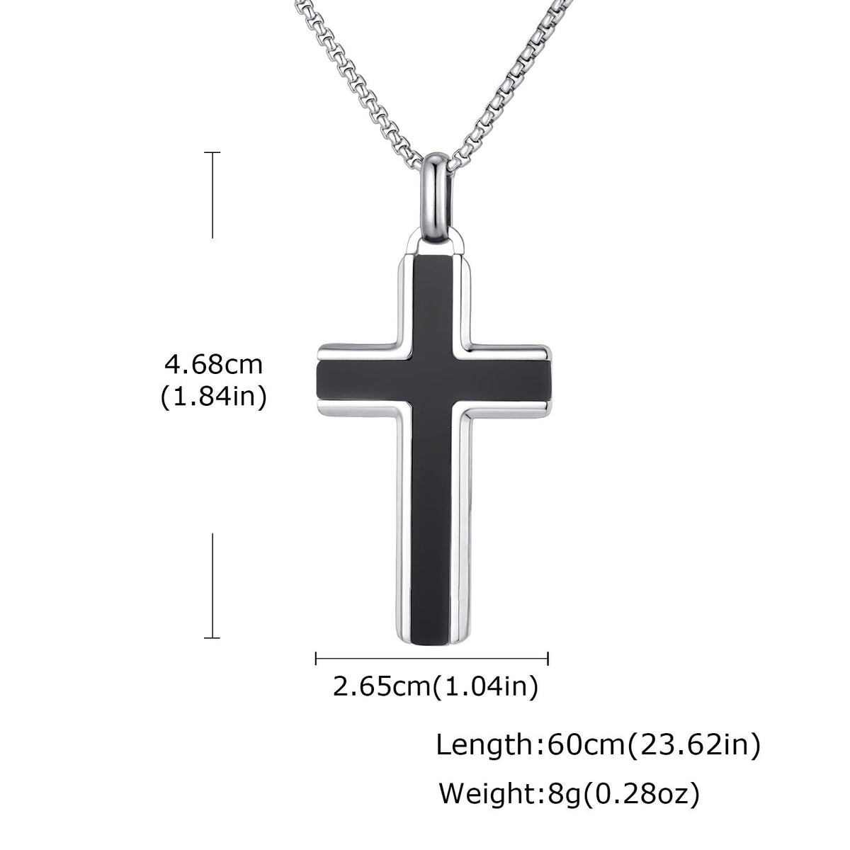 Man's Stainless Steel Cross Turquoise Natural Tiger Eye Sweater Pendant