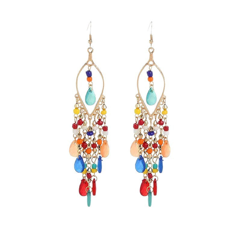 Retro Bohemian Tassel Long Chinese Style Earrings