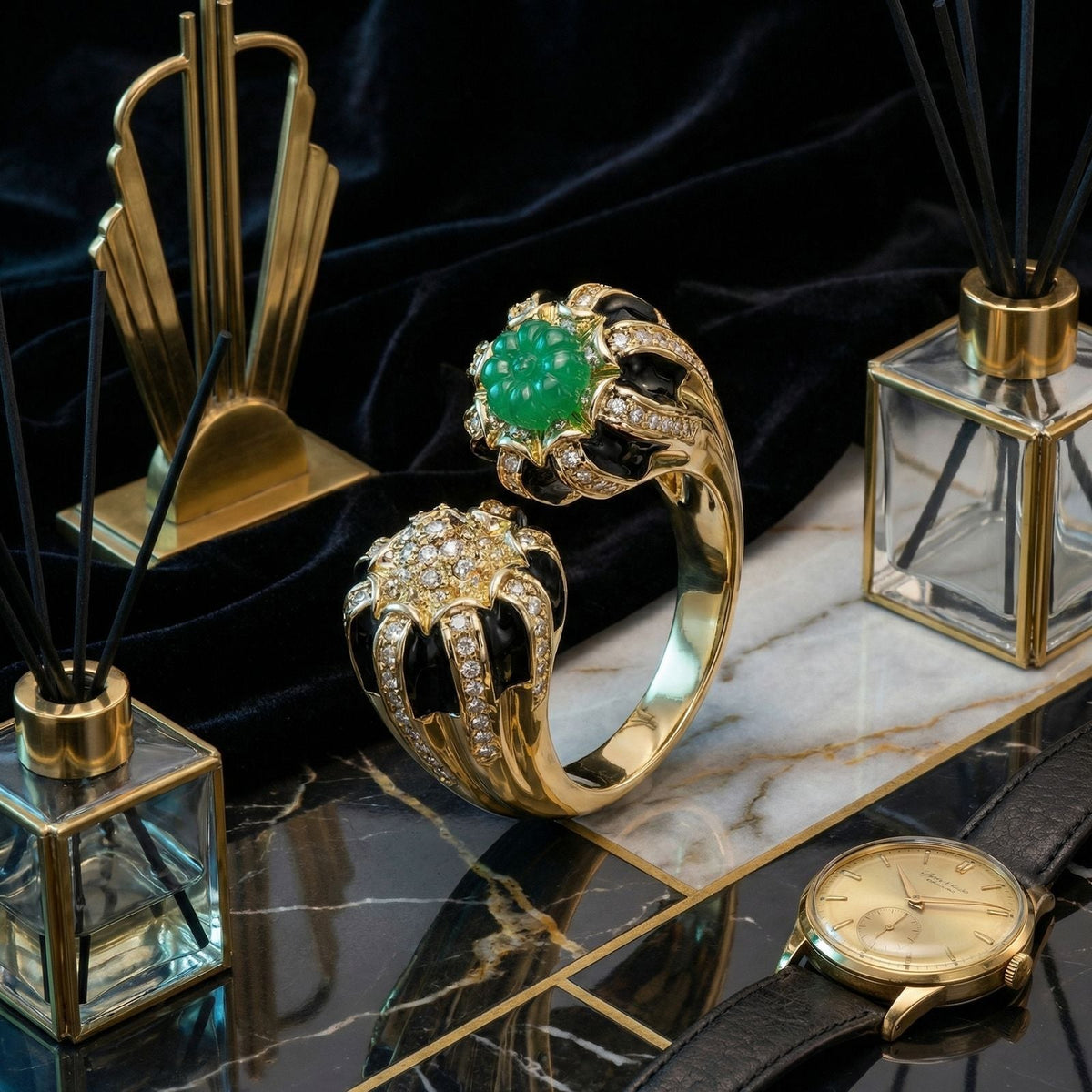 Palace Style Elegant Fashionable Light Luxury High-grade Artistic Retro Pumpkin Rings