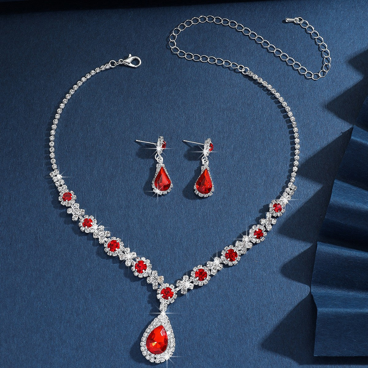 Simple Flower Water Drop Two-piece Dress Necklaces
