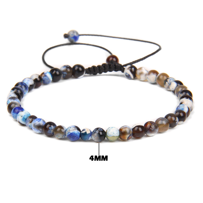 Natural Agate Stone Woven Female Beads Mini Energy Bracelets