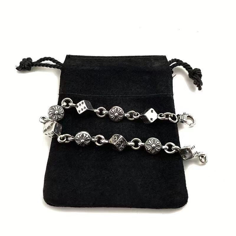 Women's & Men's Dice Cross Retro Personality Ruffle Handsome Punk Bracelet