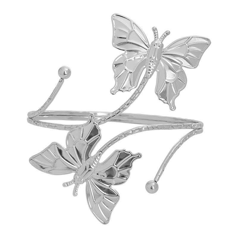 Fashion Butterfly Exaggerated Metal Flower Armband Bracelets
