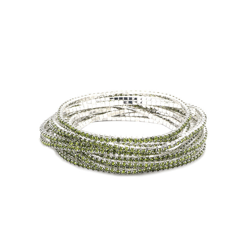 Rhinestone Stretch Bridal Korean Single Row Bracelet