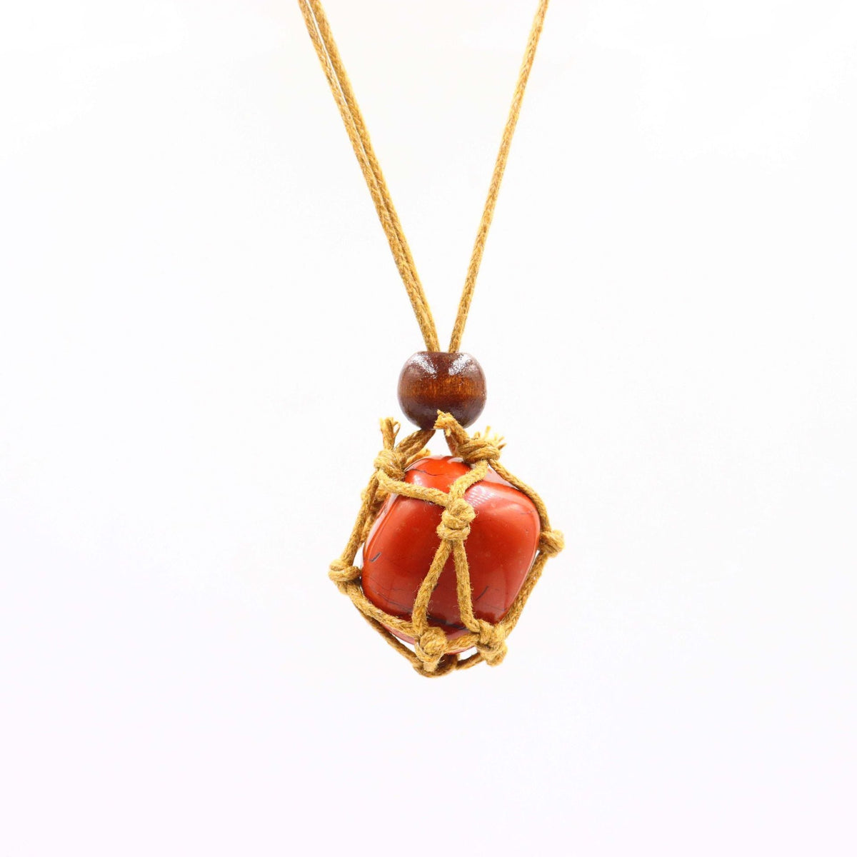 Hand-woven Niche Natural Stone Crystal Mesh Bag Pendants
