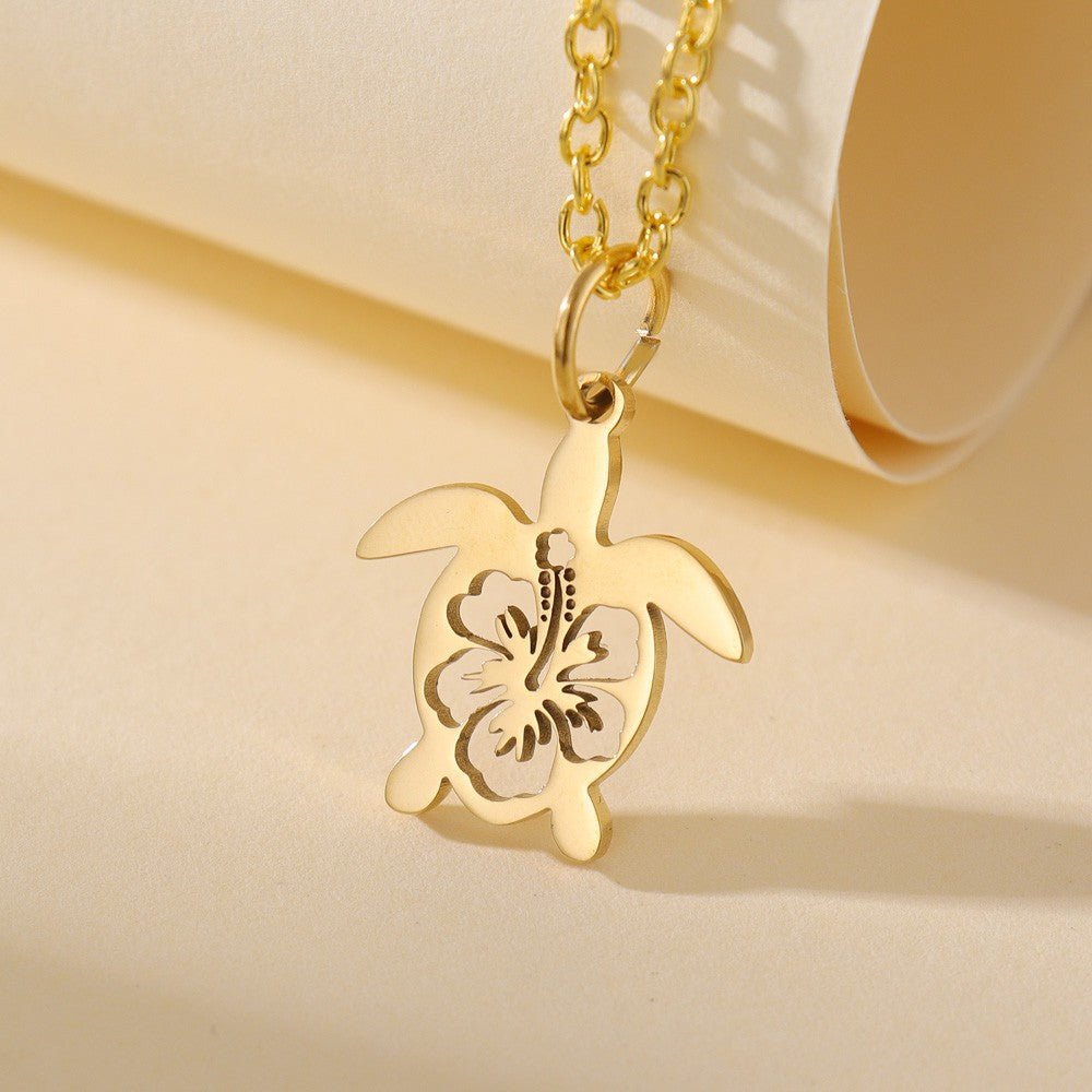 Steel Hollow Turtle Personalized Minority Trendy Pendant