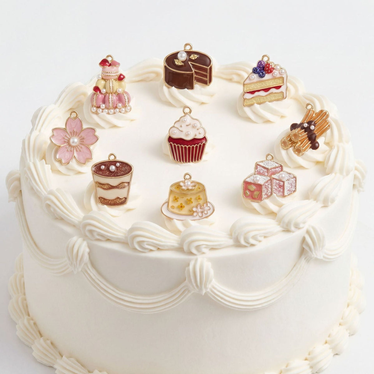 Fashion Popular Small Exquisite Gourmet Cake Color Copper Pendants
