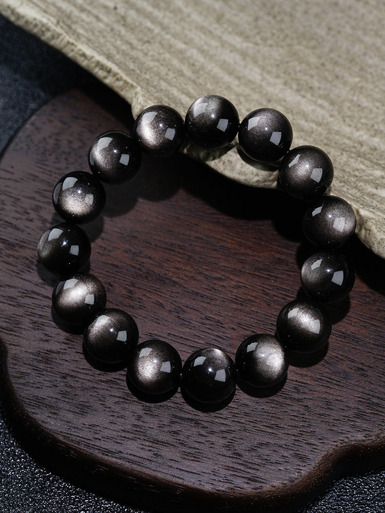 High Goods Big Round Eye Bright Double Cat Crystal Gem Bracelet