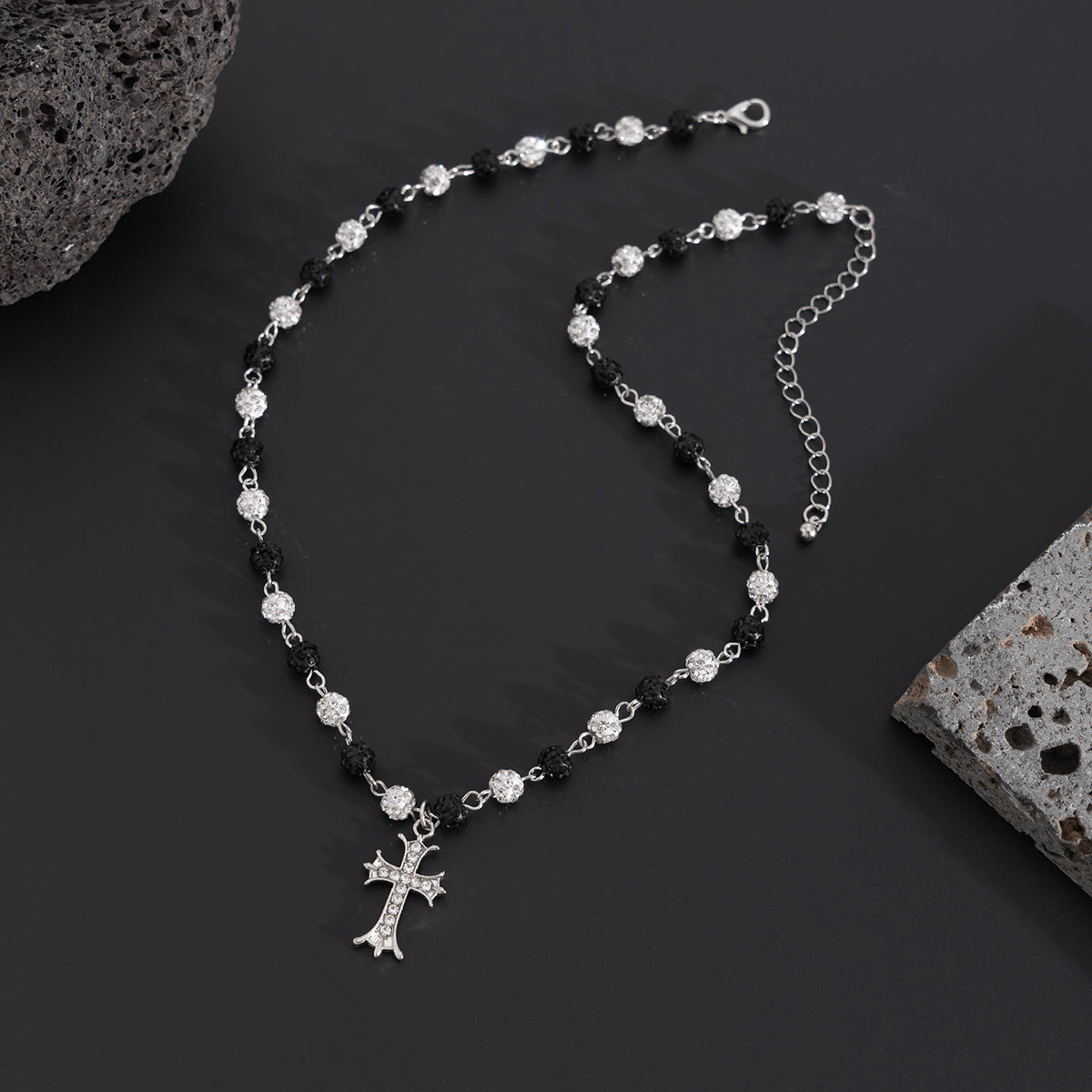 Men's Hop Niche Rhinestone Ball Stitching Clavicle Necklaces