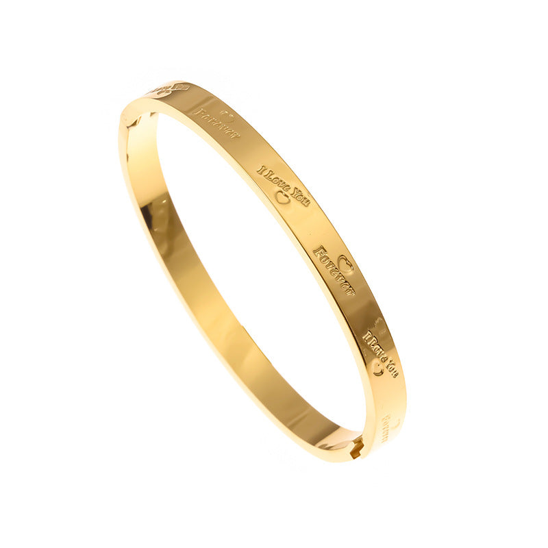 Light Luxury Classic Love Female Titanium Steel Couple Simple Bracelet
