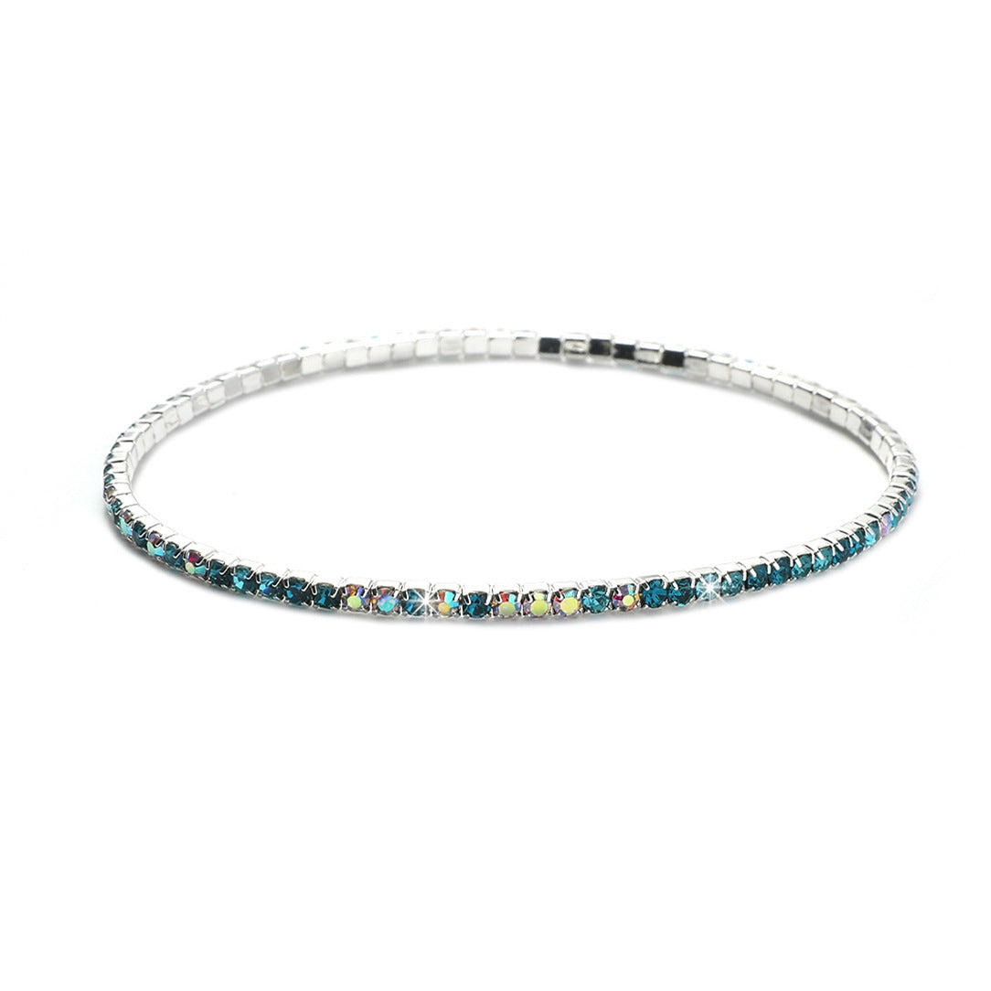 Rhinestone Stretch Bridal Korean Single Row Bracelet
