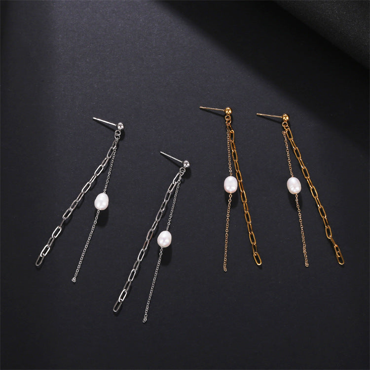 Women's High Quality Freshwater Pearl Waterproof Hard-wearing Stainless Steel Rings