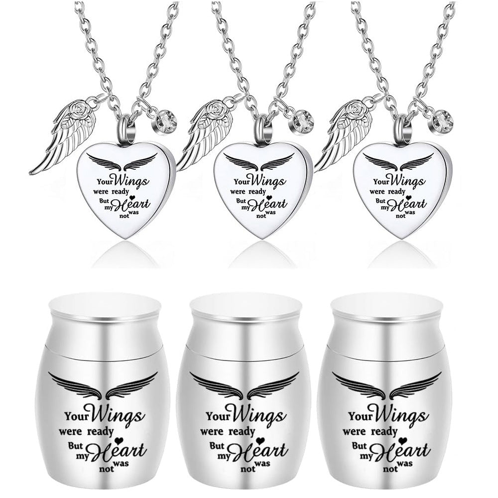 Metal Heart-shaped Ashes Purple Commemorative Blue Funeral Pendants