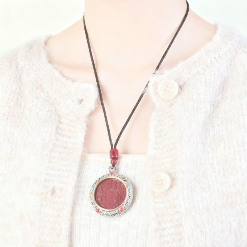 Raw Ore Cinnabar Mountain Ghost Spending Money Rotating Tibetan Pendants