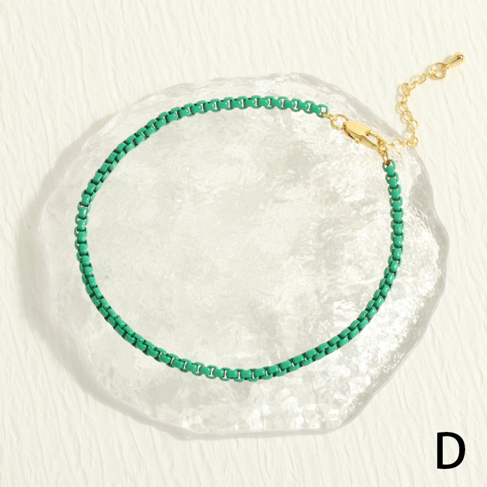 Fashionable Paint Box Chain Summer Bohemian Jewelry Set