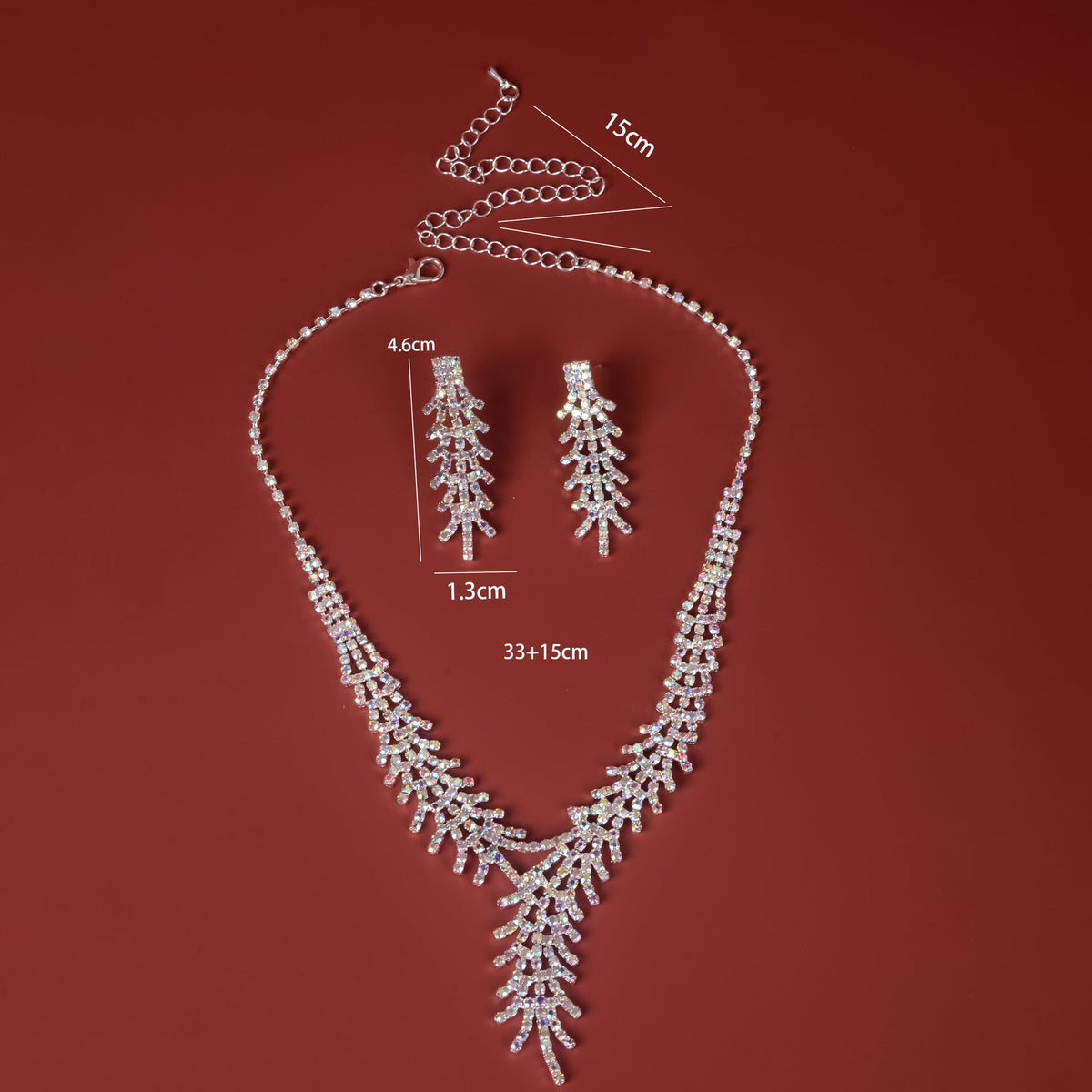 Women's Rhinestone Feather Suit Fashion Wedding Jewelry Set